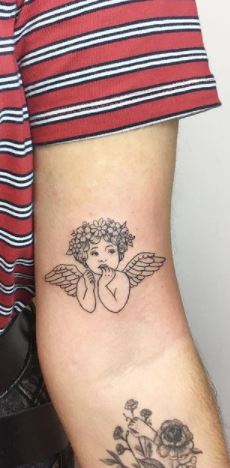 simple angel tattoos for women