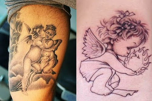 baby angels tattoos