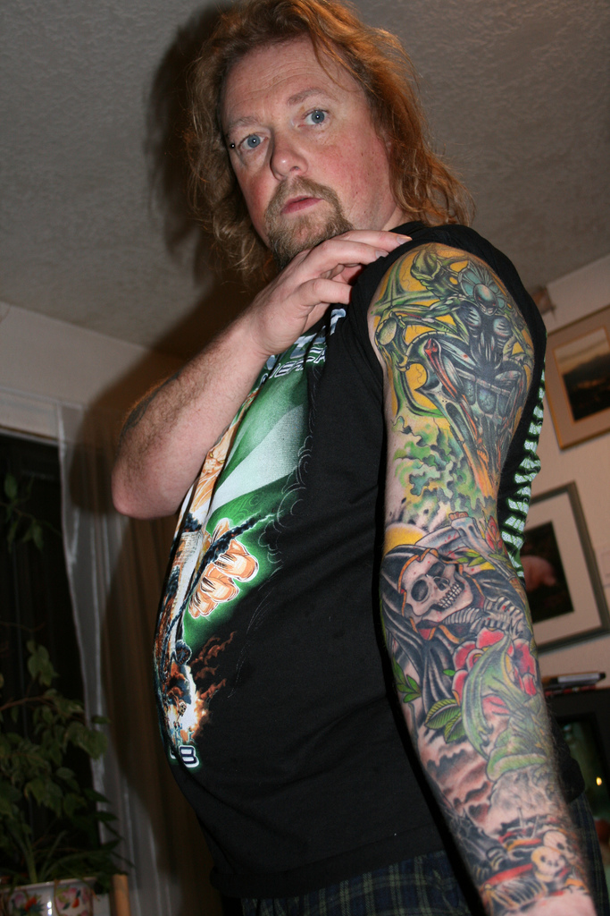 grim reaper half sleeve tattoo