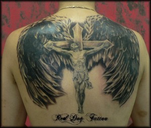 Awesome Back Art Jesus Tattoo