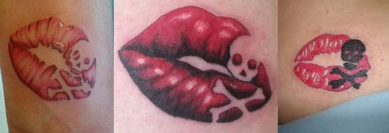 Buy Lipstick Mark Kiss Temporary Tattoo Set 2 Pack Small Red Online in  India  Etsy
