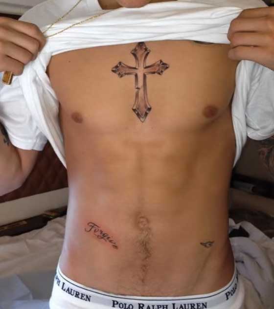 Cross with Jesus and Rays temporary tattoo  Tattooed Now 