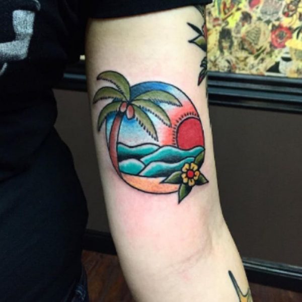 beach sunset tattoo