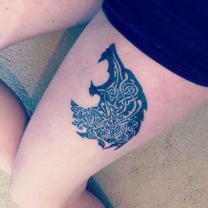 Tattoo uploaded by Oscar Southbloom  Traditional Norse Fenrir  Tattoodo
