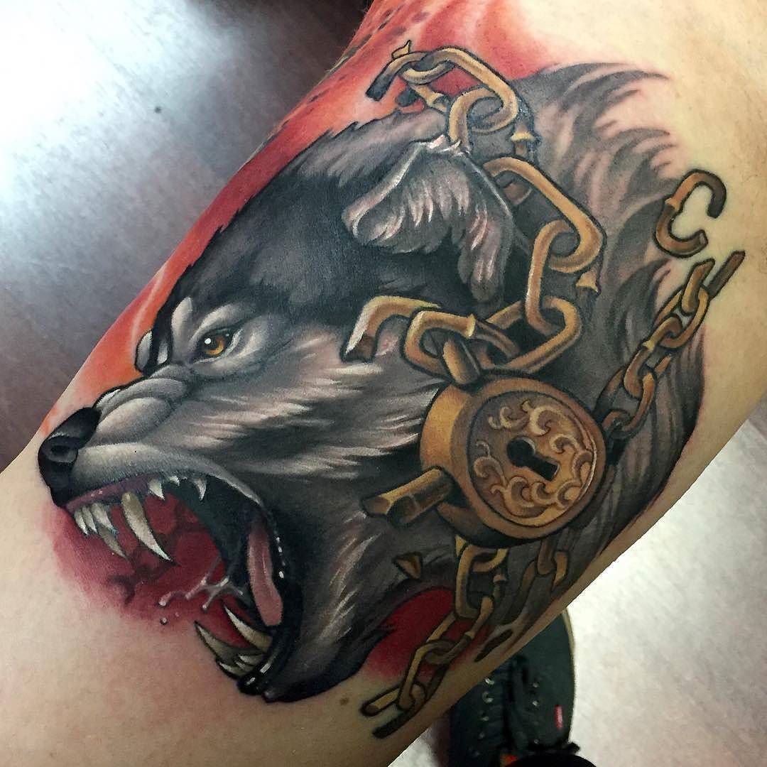 40 Fenrir Tattoo Ideas  Trending Designs Symbolism  Meaning  Colored  tattoo design Tattoos Traditional viking tattoos