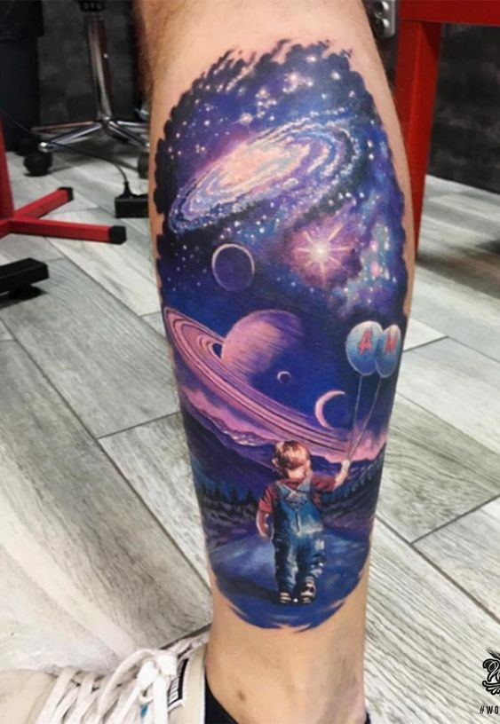 85 Space and Galaxy Tattoo Designs and Ideas - Tattoos that are from ...
