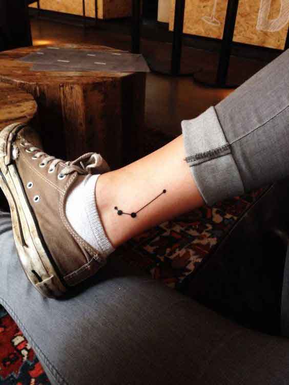 D Letter With Star Tattoo Design For Ankle