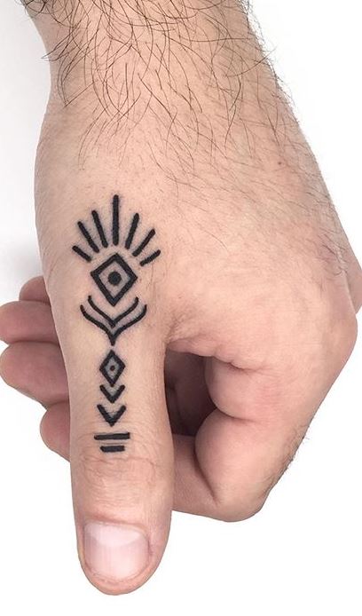 Small Tattoos for men finger 06