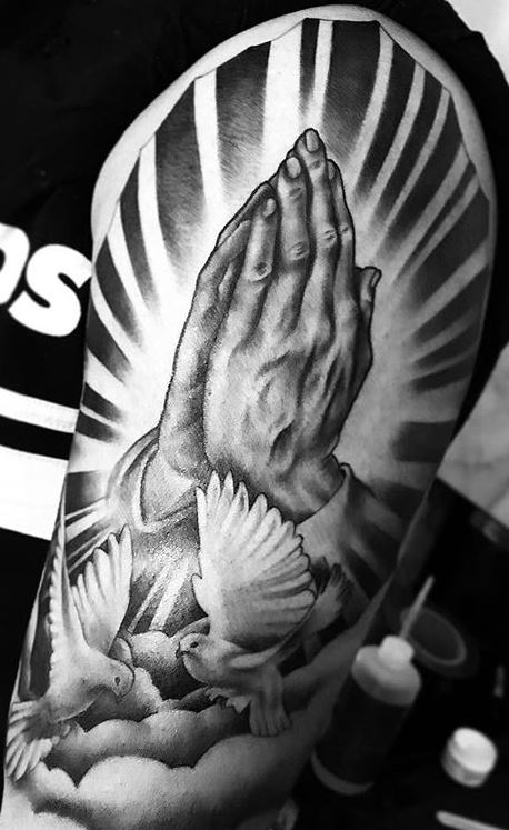 47 Impressive Praying Hands Tattoo Designs  Psycho Tats