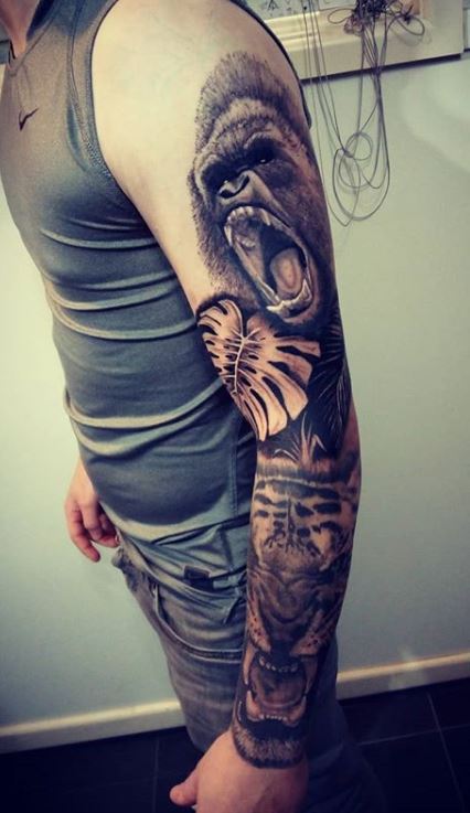 Silverback Gorilla by Tom Malster Vatican Tattoo Delray Beach FL  r tattoos