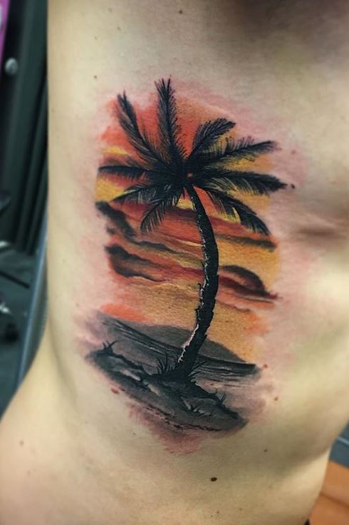 Ocean Wave Tattoo Shop on Instagram Still at it grinding hard with these  on a walk our artist Jeff staying versatile with his tattoos palmtrees