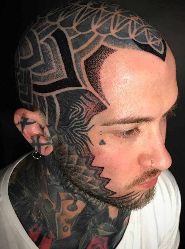 trendy shaved haircuts with tattoo on head for men  Head tattoos Tattoos  for guys Scalp tattoo
