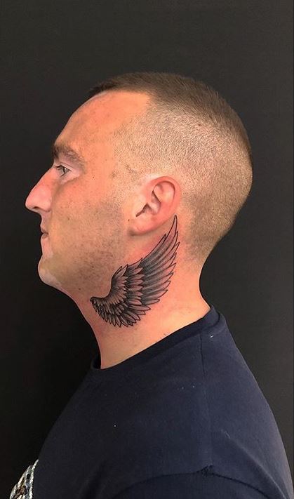 Tattoo of Diamods Wings Neck