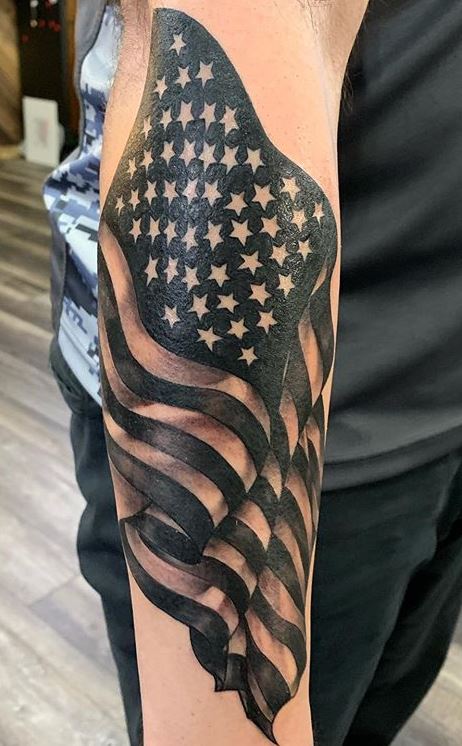 Color American Flag Tattoo by Sean OHara TattooNOW