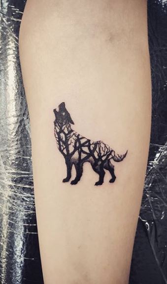 Buy Tribal Howling Wolf Tattoo Design and Stencil Wolf and Moon Online in  India  Etsy