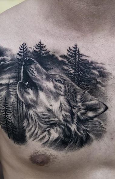Tribal wolf (Strength, passion) howling wolf moon original tribal tattoo  design