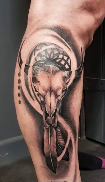 Indian Warrior Skull Temporary Tattoo  TattooIcon