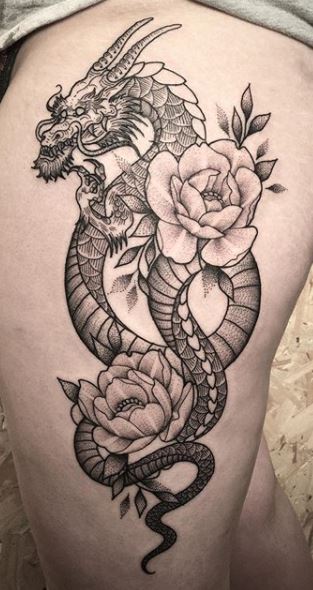 Snake dragon tattoo design  InksTambay Tattoo in DXB  Facebook
