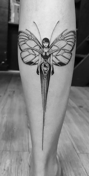 Feminine Gothic Fairy Tattoo