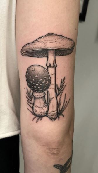 Cute Small Mushroom Tattoo On Heel