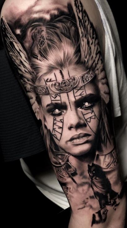 Tattoo uploaded by Old London Road Tattoos  Freya Norse Goddess of love  war and death tattooed by Sim  simtattoos  This beauty is still in  progress keep an eye out