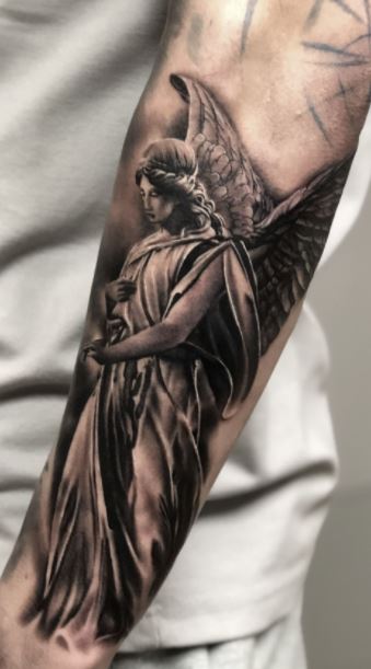 This is Alexander's C. Fallen angel. It's a painting not a tattoo. More  known as a art painting. If I got a tattoo of a fallen angel more known as  Lucifer would