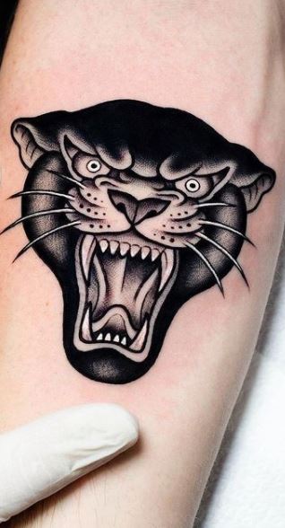 Panther tat  Panther tattoo Cat face tattoos Black panther tattoo