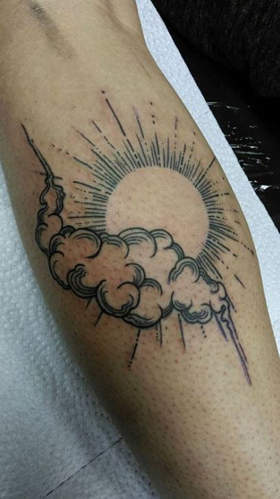 Shadow added on to the St Michael tattoo that he did with clouds sun rays  a dove  By Eternal Ink Tattoo  Facebook