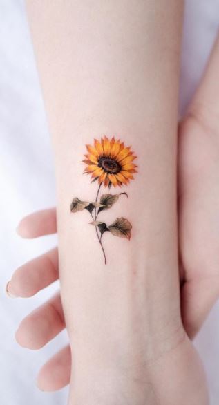 Minimalist sun and flower tattoo  Tattoogridnet