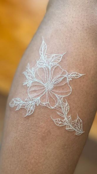 White ink on dark skin tattoo  Skin color tattoos Dark skin tattoo Color  tattoo