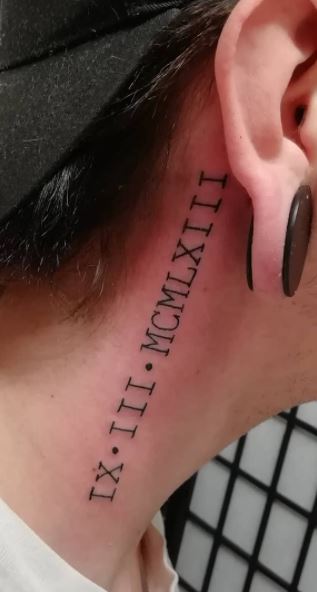 roman numerals tattoo behind the earTikTok Search