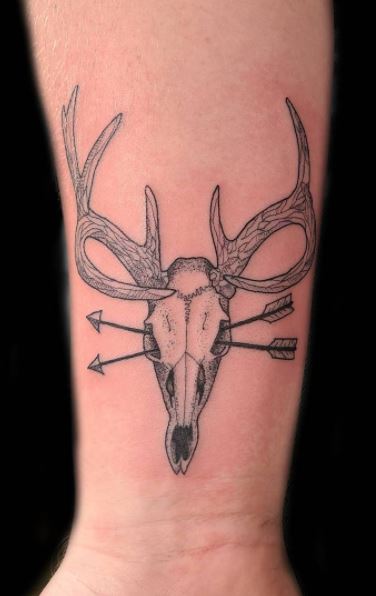 AI Art Generator: Elk tattoo on back