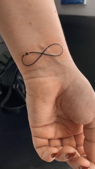 Amazon.com : Lasting 1-2 Weeks Tattoo Juice Ink Temporary Tattoo Semi  Permanent for Adults Woman Big Heart with Infinity Symbol Eternal Infinite  Love Navy Blue that Look Real Men Women Chest Neck