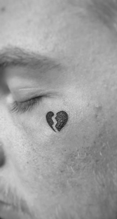 Broken Heart Simple Outline Temporary Tattoo Sticker  OhMyTat