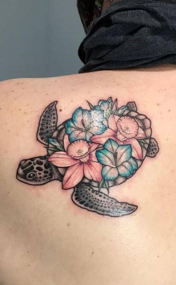 Top more than 79 sea turtle tattoo with flowers  thtantai2