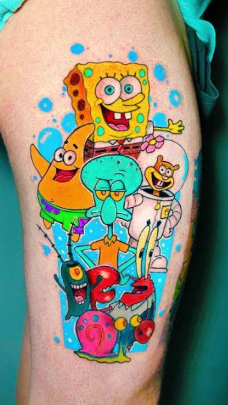 50 EyeCatching Spongebob Squarepants Tattoo Ideas For Both Men And Women   Psycho Tats