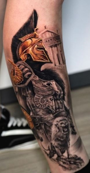 PHILIP Tattoo Artist on Instagram liontattoo lionspartan  realistictattoo forearmtattoo forearmsleeve sleeveonprogress  sleevetattoo blueeyesliontattoo