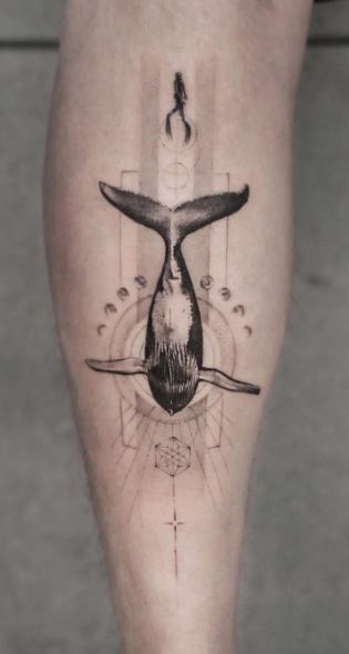 whale geometric tattoo inked  Kamil Mokot Tattoo  Facebook