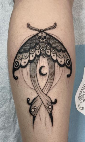 Tattoo tagged with back blackw leaf moth  inkedappcom