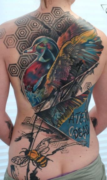 Tattoo uploaded by goldyz  Awesome piece dedicated to protecting an area  in CT from waterfowl hunters  lots of respect Andrea canadiangoose  bird tribute taot tattoo tattoodesign ttblackink rad instaart  instaink 