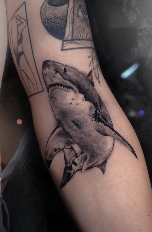 Shark Sea Fish Sleeve Tattoo by Steel City Tattoo