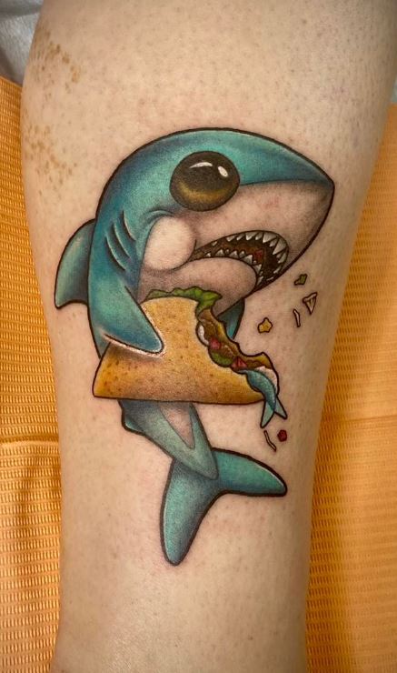 cartoon shark tattoo