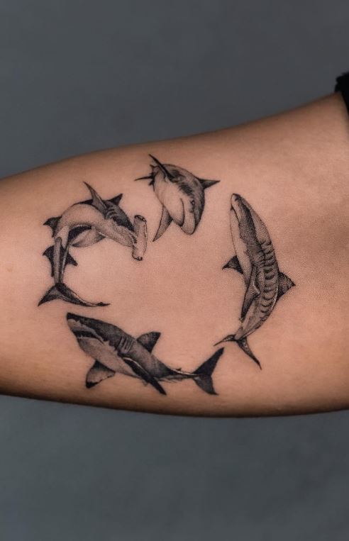 Shark Tattoo Icon Black Animal Illustration Stock Vector Royalty Free  1609957108  Shutterstock