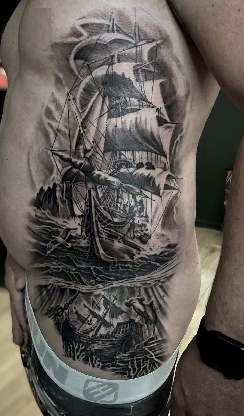 Ship Tattoo Design by itchysack on DeviantArt