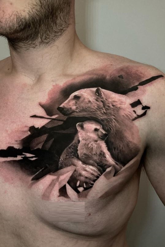 Bear tattoo a symbol of strength and protection 
