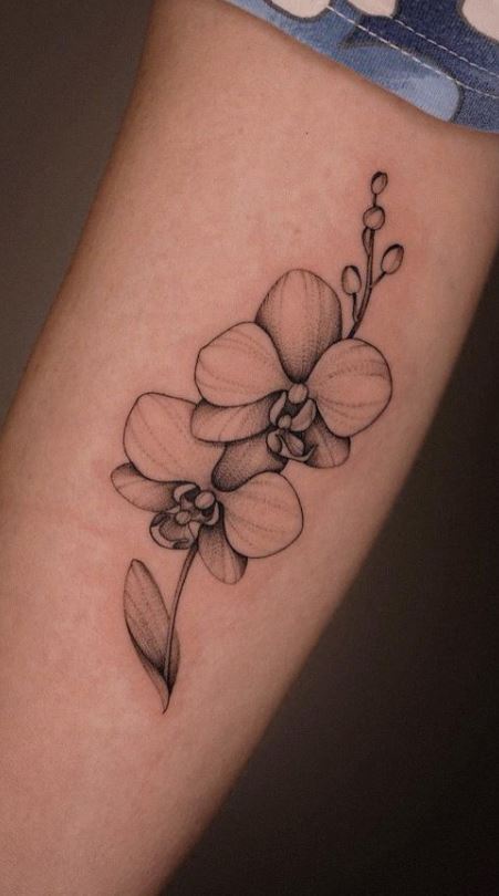 Tattoo uploaded by Tiffy Yuen  orchid watercolor colortattoo flower  floral girl pretty fineline  Tattoodo