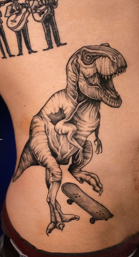 Tattoo tagged with animal brachiosaurus dinosaur evankim facebook  fine line line art small thigh twitter  inkedappcom